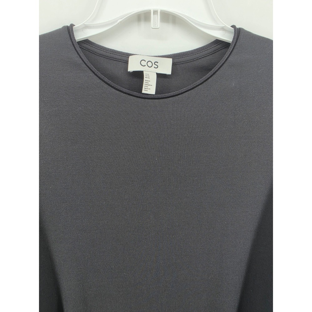 COS Charcoal Grey Crew Neck T-Shirt Relaxed Fit Short Sleeve XL - Picture 3 of 10